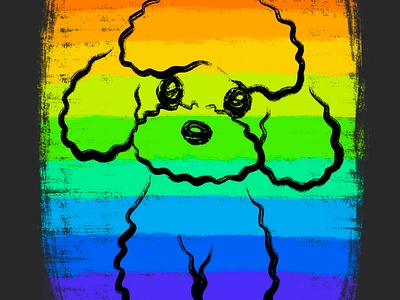 Toy poodle rainbow color animal character character design cute dog illustration pet