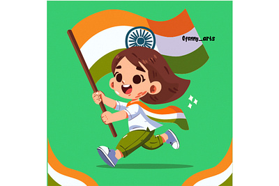 Illustration for India Republic Day celebration child children community cultural day event festive flag freedom happiness happy heritage india national patriotic patriotism pride republic symbol