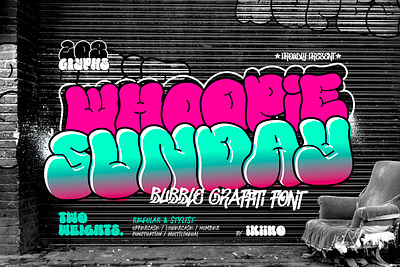 Whoopie Sunday - Bubble Graffiti Font bubble font graffiti graffiti font hiphop hiphop font hipster hipster font hypebeast magazine font street graffiti stylish graffiti tag font tagging trend font urban font