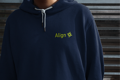 Align Employee Hoodie branding company merch design graphic design merch merchandise tech company