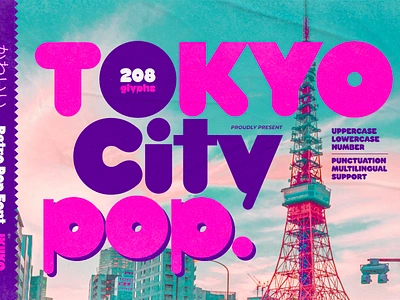 Tokyo City Pop - Retro Pop Font 80s 80s font 80s retro 80s vibes city pop font font pop pop font retro font retro pop retro poster synth font synyhwave font typeface typography vintage vintage font vynil vynil font