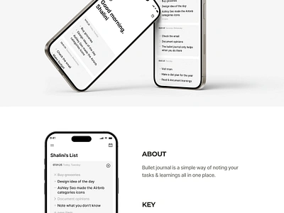 A simple bullet journal app ui