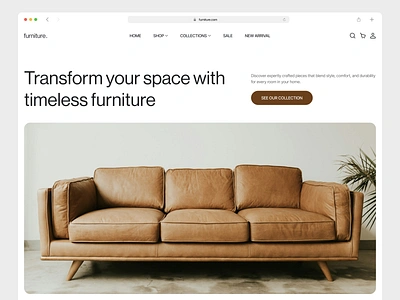 Furniture Hero Section Web Design branding design furniture header hero section landing page logo minimalist modern web real estate ui ui design uiux ux web design