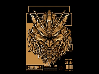 Golden Ronin apparel artwork clothing culture cyber design gold golden graphic illustration japanese art mask mecha oni phone case ronin samurai warrior