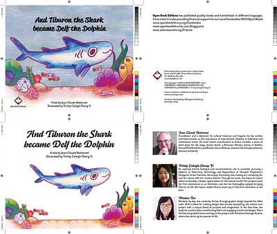 Layout for 'And Tiburon the Shark became Delf the Dolphin' children book indesign layout