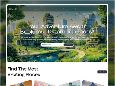 Travelo-Modern Travel Landing Page adventure agency agency website booking booking website clean destination hero section holiday hotel booking landing page nature website travel travel agency travel website travelling travels vacation website website design