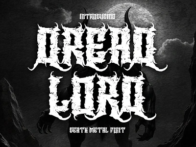 Dread Lord – Death Metal Font aesthetic font black metal branding font dark font death metal display font gothic font heavy metal horror illustration logo font metal font modern font movie poster music packaging poster font rock music scary font spooky underground