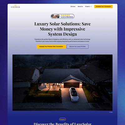 Luxe Solar 👑 | Luxury Solar Company Website Design luxury luxury solar minimalistic modern solar solar company website solar energy website solar website solar website design web design website website design