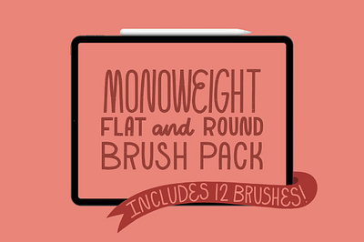 Procreate Monoweight Brush Pack brush pack brushes draw flat brush hand lettering handwriting lettering lettering brush monoline monoweight procreate procreate brushes round brush texture brushes textured typography