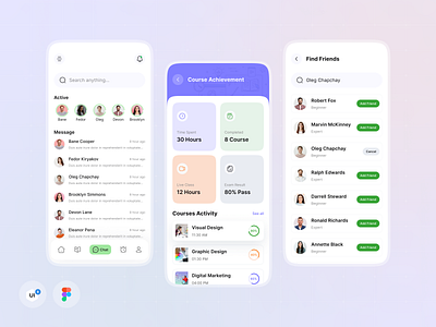 E-Learning App Design app best design clean design courses design education app elearning app learning app live class mentor mobile app online courese student ui ui design ui kit uiuxdesign