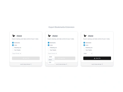 Export Bookmarks Chrome Extension | Xbase design figma product design ui ux