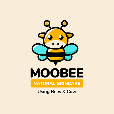 Logo Design for Moobee adorable branding commission cute cute bee cute cow design freelance work graphic design graphic designer logo logo design logo design branding logo designer vector