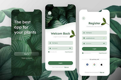 Plants app design graphic design ui ux