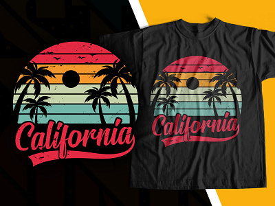 California t-shirt design with palm trees | Beach vibes artwork apparel art artwork beach holiday beach sunset beach tshirt design beach vibes beach vibes graphic california california tee california tshirt california tshirt design design design tshirt illustration palm print summer tee t shirt tee