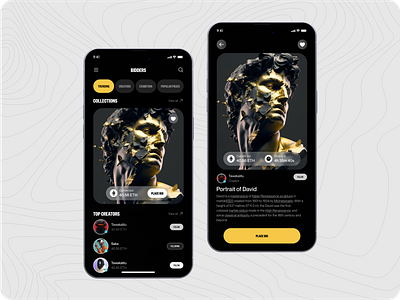 Bidder ai app design art concept crypto crypto app digital art interface market place mobile app nft nft app nft market token ui ui design uiux ux web3