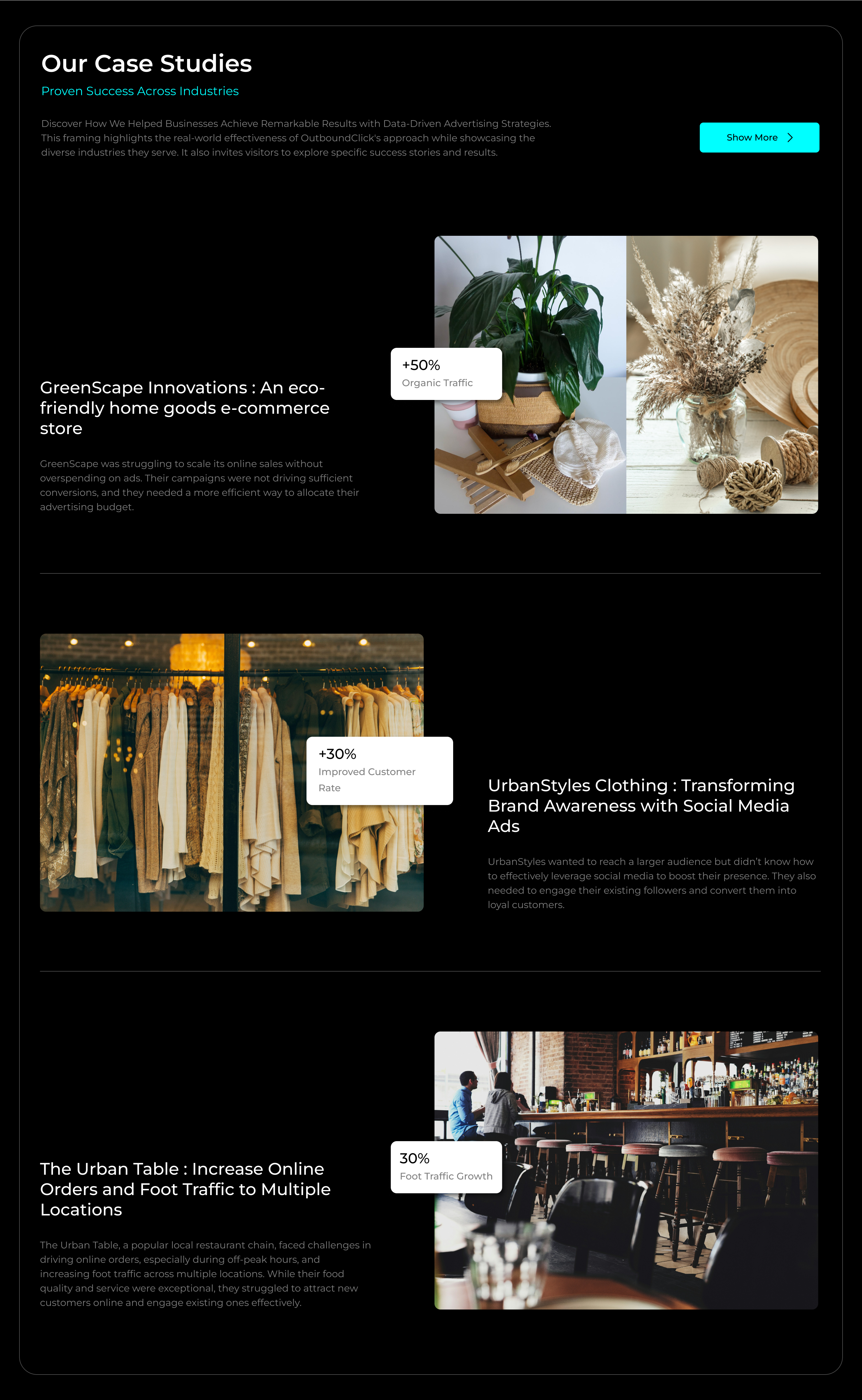 Case Study Section Design case study case study section design figma marketing company marketing company case study minimal design section design ui ui design ux design web web design