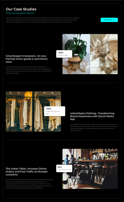 Case Study Section Design case study case study section design figma marketing company marketing company case study minimal design section design ui ui design ux design web web design