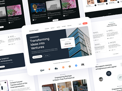 Visionary Capital – Modern Financial Landing Page Design designinspiration figma financial landing page moderndesign responsivedesign uidesign uxdesign webdesign websiteconcept