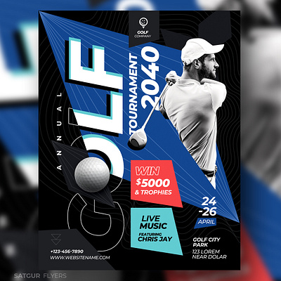 Golf Flyer Template advertisement branding creative layout download template flyer template free download futuristic golf sport golf flyer graphic design minimal modern layout photoshop print design promotional design psd flyer sport flyer trending design typography