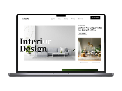 Interior Design Agency Landing Page Website interior design landing page ui website