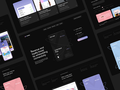 Shaka Landing Page Design ai animations clean communications dark theme esim landing page mobile mobile operator network phone sim simcard startup telecom telecommunications ui ux web design website