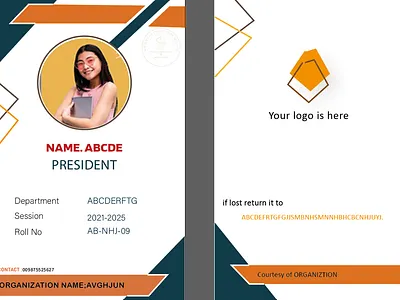 ID Card Template Design 3d branding graphic design logo motion graphics