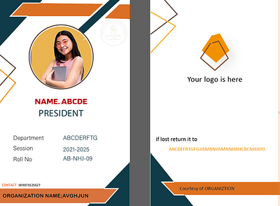 ID Card Template Design 3d branding graphic design logo motion graphics