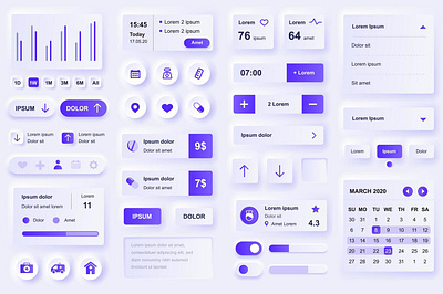 User interface elements for medical mobile app graphic design ui