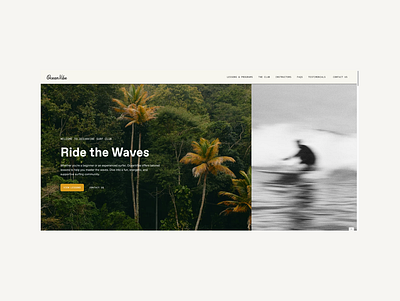 OceanVibe Surf Club Website figma graphic design header section hero hero section made in webflow surf ui webflow