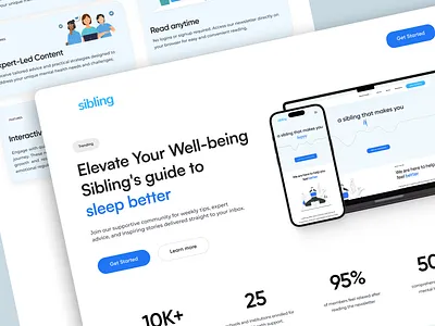 The Sibling Newsletter | Landing Page Design figma landing page metrics newsletter responsive ui