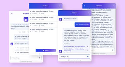 AI Assistant Screens ai assistant b2b design product saas ui ux widget