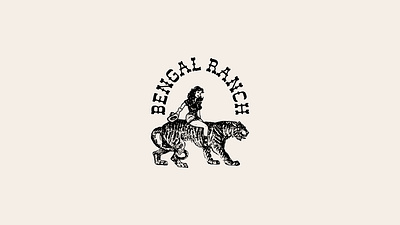 Bengal Ranch vintage logo animal branding cosmodrome art cowboy design girl graphic design illustration logo logofolio malina cosmica portfolio ranch retro sale tiger vector vintage west western