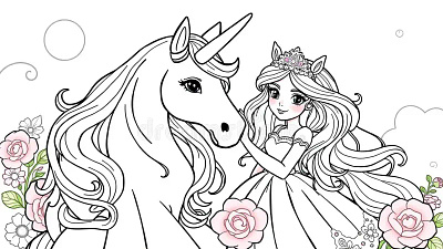 Unicorn Coloring Pages​ PDF