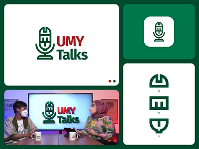 UMY Talks Logo Design audio graphic design logo logo design mic microphone multimedia podcast podcast logo