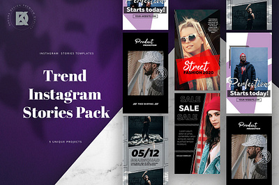 Trendy Instagram Stories Pack banner blog facebook fashion instagram instagram stories pack media pinterest post psd social socialmedia streewear style template trendy instagram stories pack trendy instagram template urban