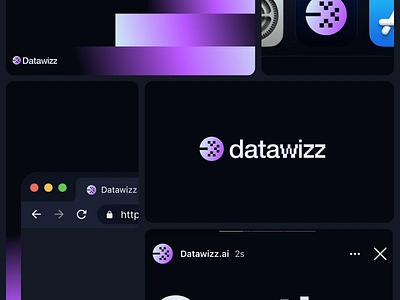 Datawizz.ai - Brand identity exploration bento grid brand identity branding branding and identity identity logo logo design logotype minimal modern social media graphics startup ui visual design