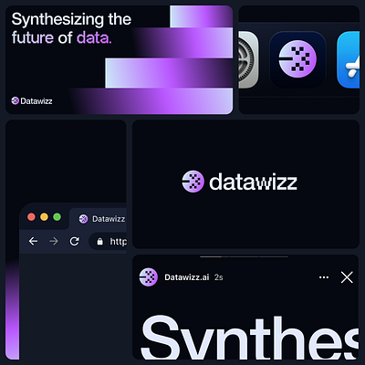 Datawizz.ai - Brand identity exploration bento grid brand identity branding branding and identity identity logo logo design logotype minimal modern social media graphics startup ui visual design