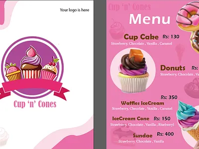 Menu Card Designing 3d branding graphic design logo