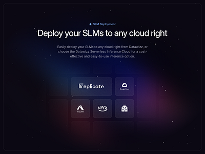 Datawizz.ai - SLM Deployment section clean design framer framer design framer website minimal modern ui web design website website design