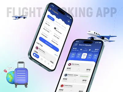 Flight Booking Application | UI 3d animation branding graphic design logo motion graphics ui