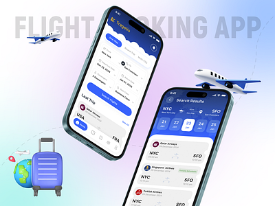 Flight Booking Application | UI 3d animation branding graphic design logo motion graphics ui