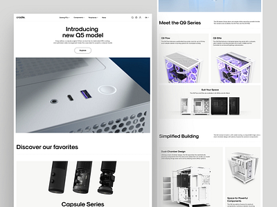 cradle. - E-commerce PC Hardware & Peripherals Website clean e commerce ecommerce hardware landing page marketplace modern online store pc peripherals shop ui ux web web design