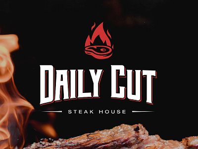 Daily Cut Steak House - Vintage Restaurant Logo branding design graphic design logo logo design retro logo typography vintage logo