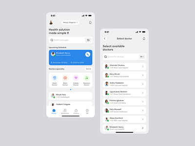 Medical appointment UI design exploration appointment doctor health medical mobileapp ui uidesign uxdesign