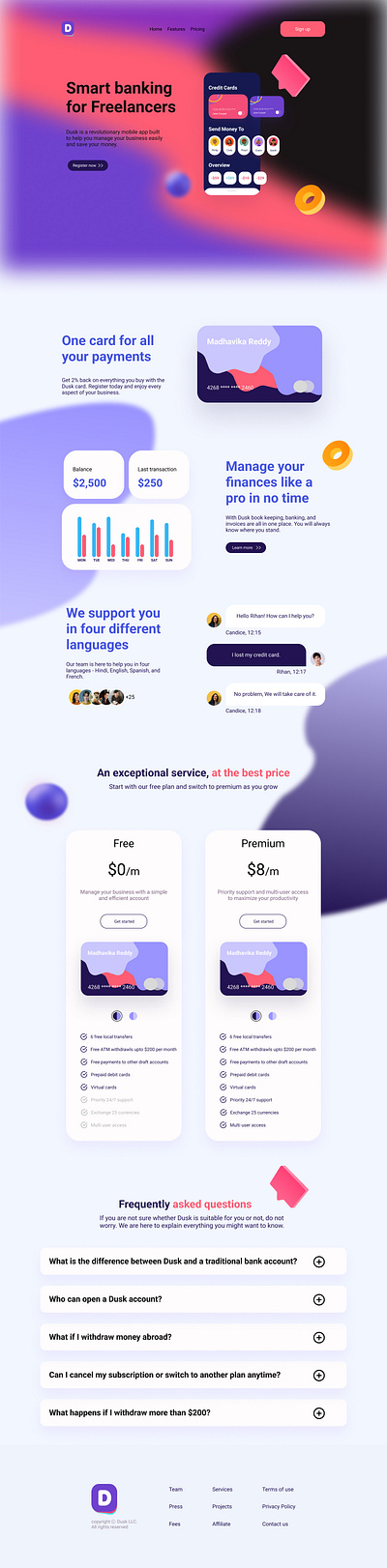 Web design - Smart banking app for freelancers branding design illustration logo typography ui ux website