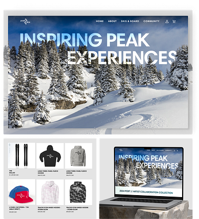 Poet Skis | Hand-Crafted Skis & Accessories E-Commerce Store e commerce ski store skis store ui ui design web design web store website