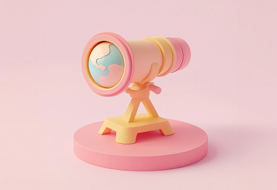 3D Pastel Telescope Design 🔭✨ 3d 3d cartoon logo 3d mascot telescope logo 3d model 3d model telescope 3d rendering 3d space telescope 3d telescope 3d telescope design branding cute telescope design digital illustration gerdoo graphic design illustration mascot telescope mascot telescope logo pastel design telescope illustration