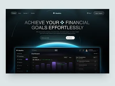 Wealthix - Web Design for Finance design finance financial graphic design interface investment money platform product service startup ui uiux ux web website