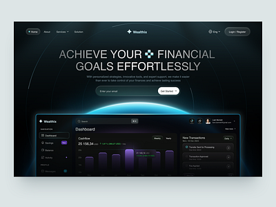 Wealthix - Web Design for Finance design finance financial graphic design interface investment money platform product service startup ui uiux ux web website