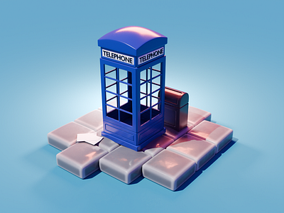 Telephone Booth Model 3d 3d model blender design model modelling render uv